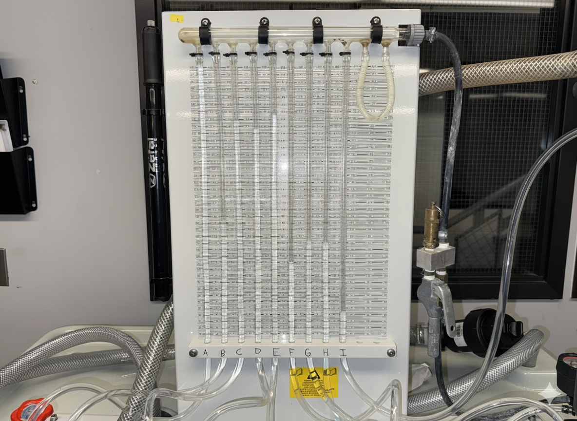 Laboratory manometer and instrumentation panel